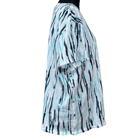 Athleta Organic Daily Relaxed Black Teal Short Sleeve T-Shirt Size L - Picture 3 of 9